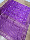 Ddf Purple Flower Designer Banarasi Silk Sarees Wholesale Price In Surat